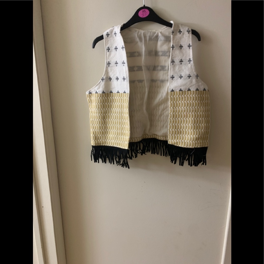 Embroidered tassel vest
